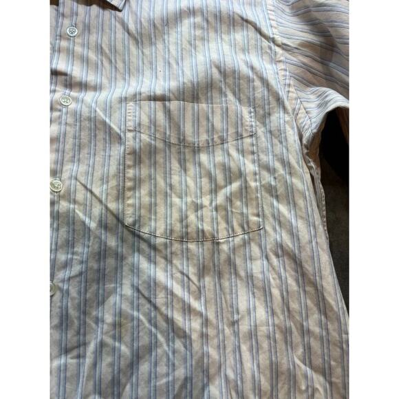 Ted Lapidus French Linen Button Dress Shirt Long Sleeve stripe 42-42 large - Picture 3 of 7